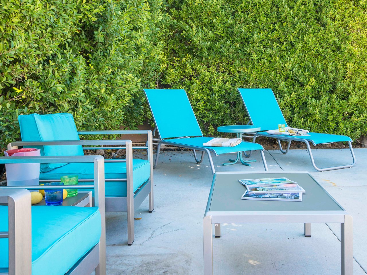 Enjoy a cocktail while relaxing poolside