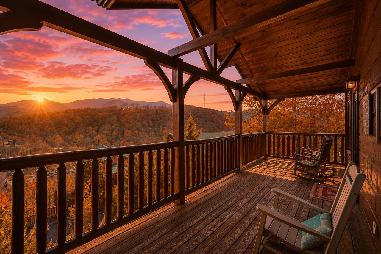 Sunrise off deck in Fall