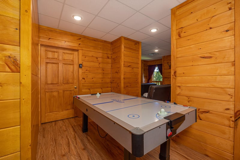 Air hockey at Eagles Sunrise, a 2 bedroom cabin rental located in Pigeon Forge