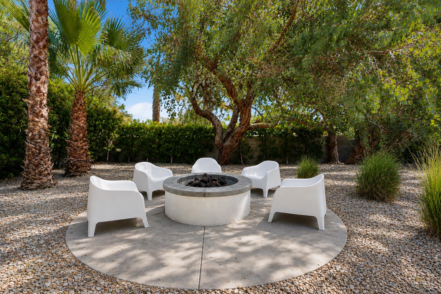 Gather around the cozy fire pit for a glass of wine
