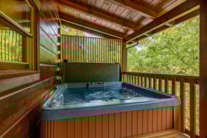 Hot tub at Livin Simple, a 2 bedroom cabin rental located in Pigeon Forge