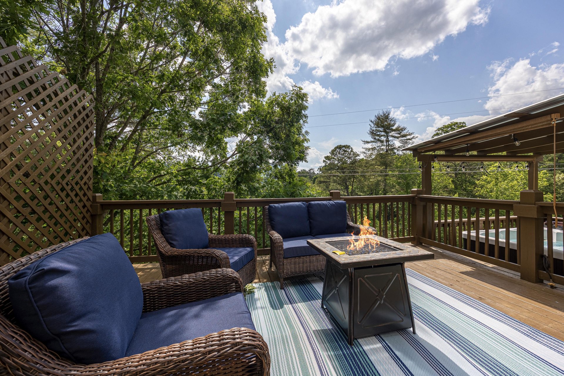 Outdoor seating with firepit
