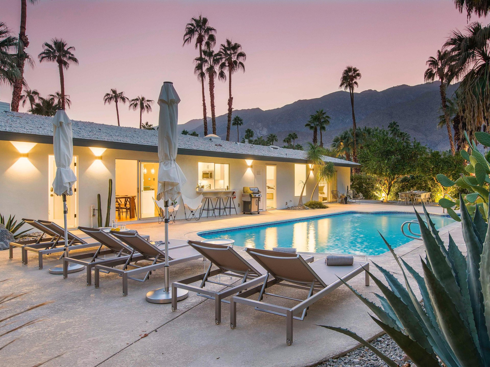 Plenty of poolside chaise lounges