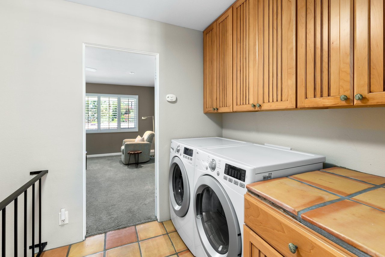 Washer and dryer for guest use.
