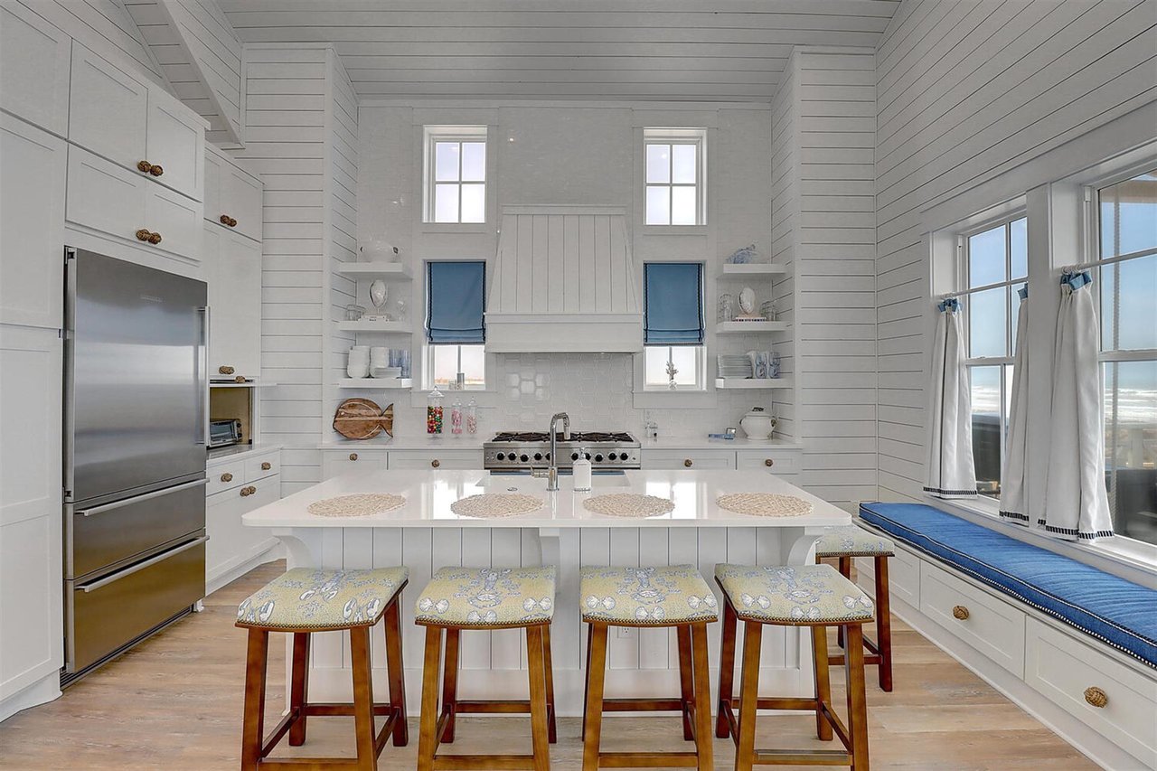 kitchen island and window seat