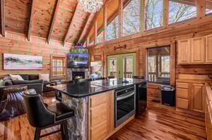 kitchen island with builtin appliances