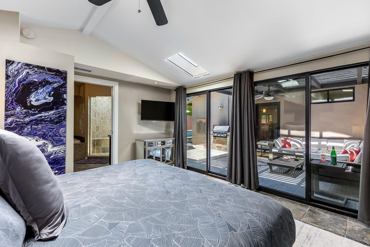 Easy patio access from the guest bedroom