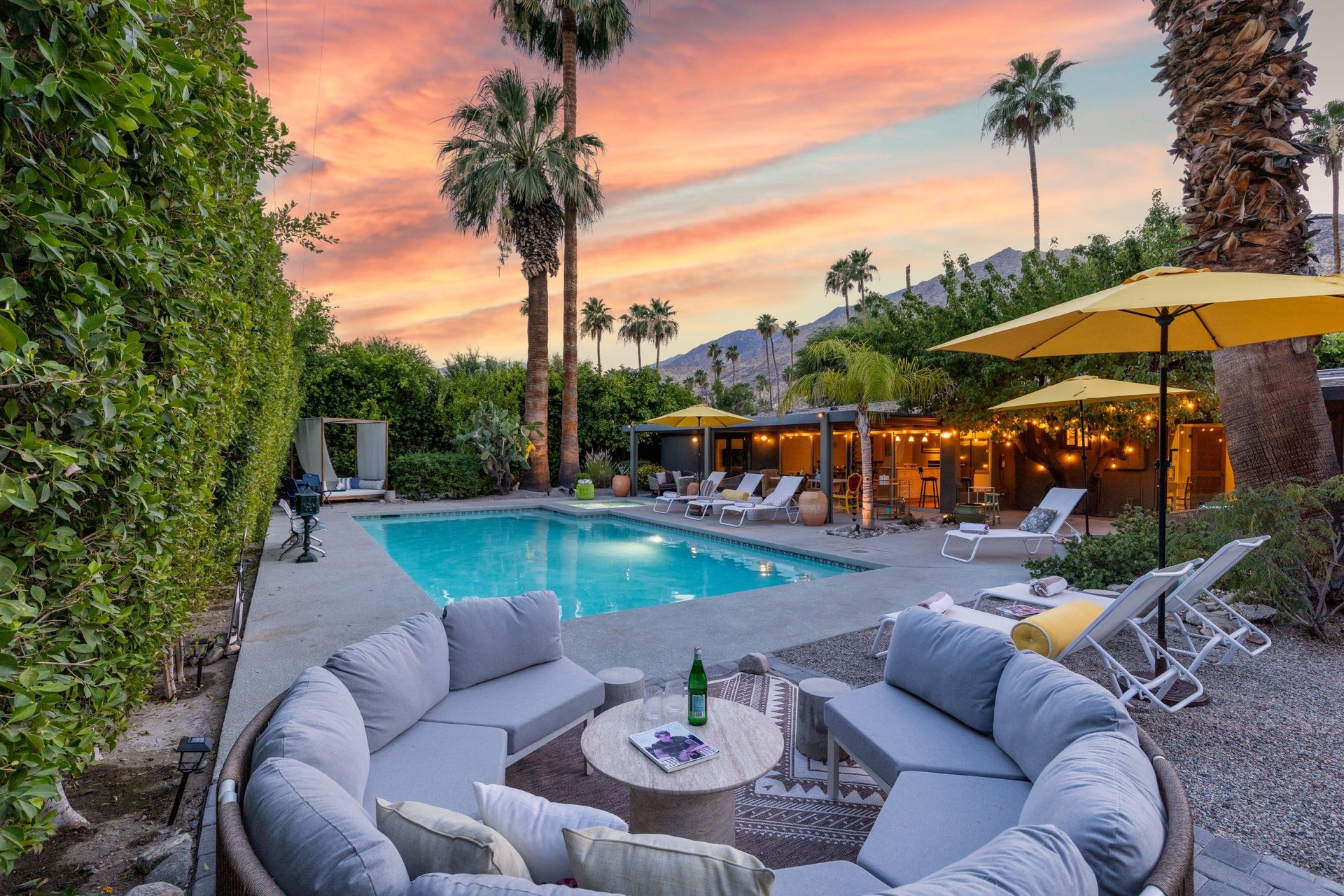 View of the private pool, spa, and outdoor space.