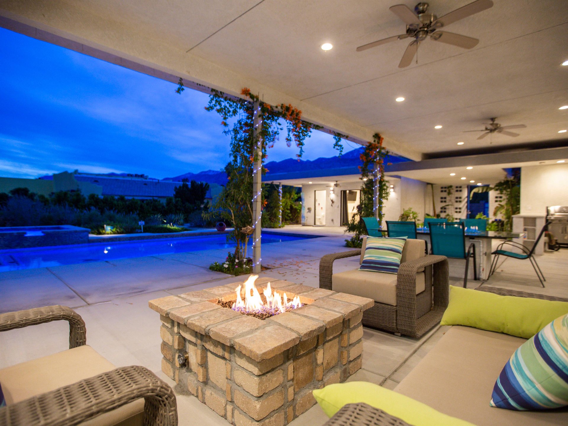 Fire Pit lounge near the pool