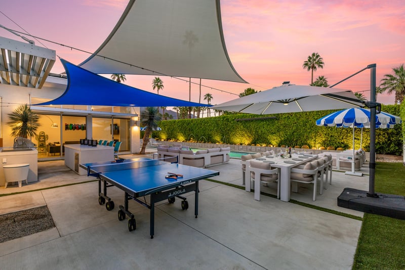 Why not play a game of ping pong at sunset