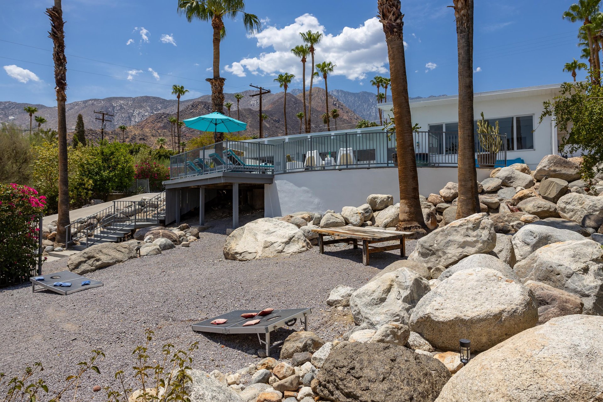Play a game of cornhole