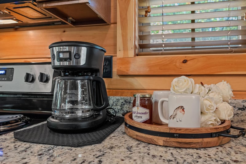 Coffee maker and mugs