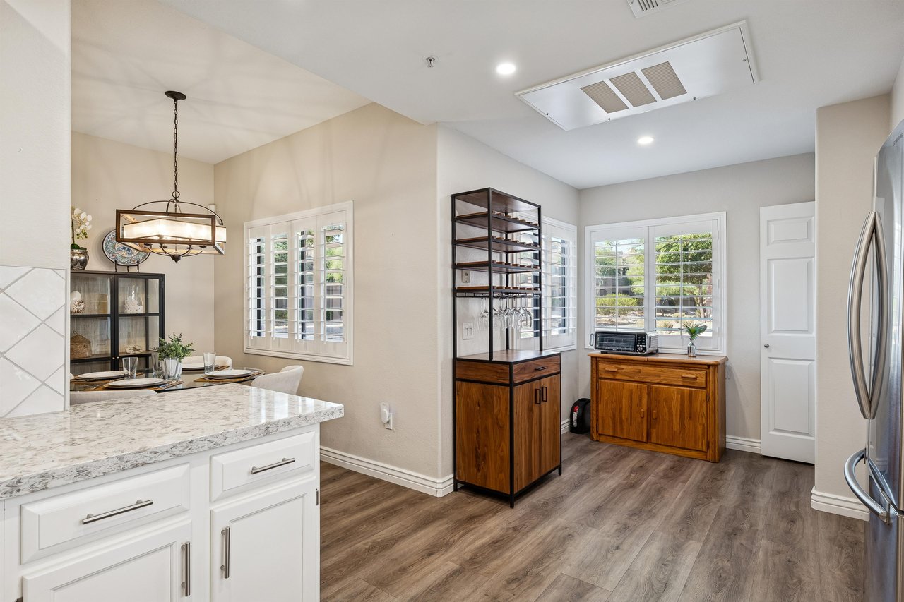 Spacious kitchen flooring.