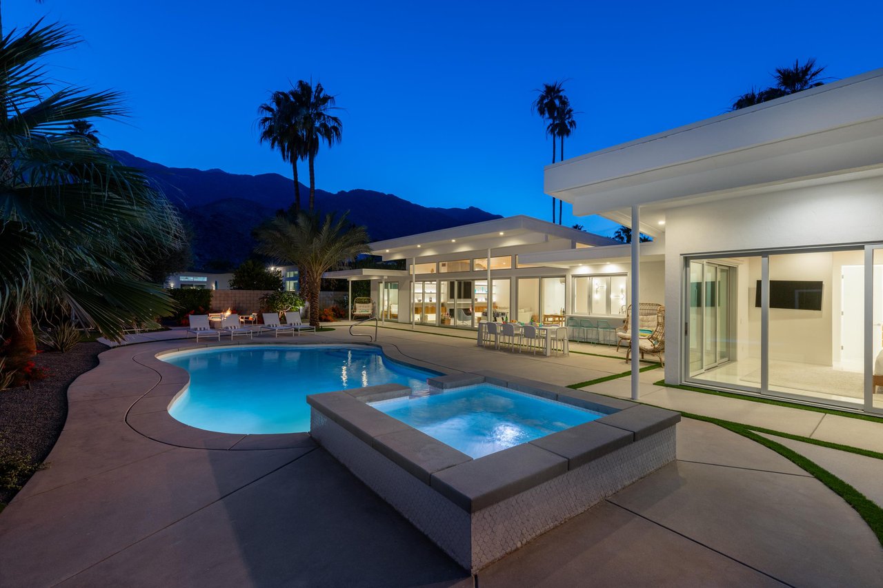 Twilight Fairway Pool with amazing lighting