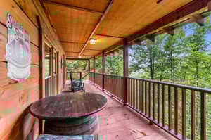 Outdoor barrel table and rockers