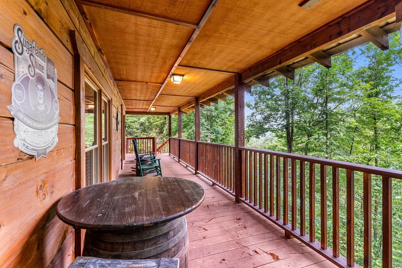 Outdoor barrel table and rockers