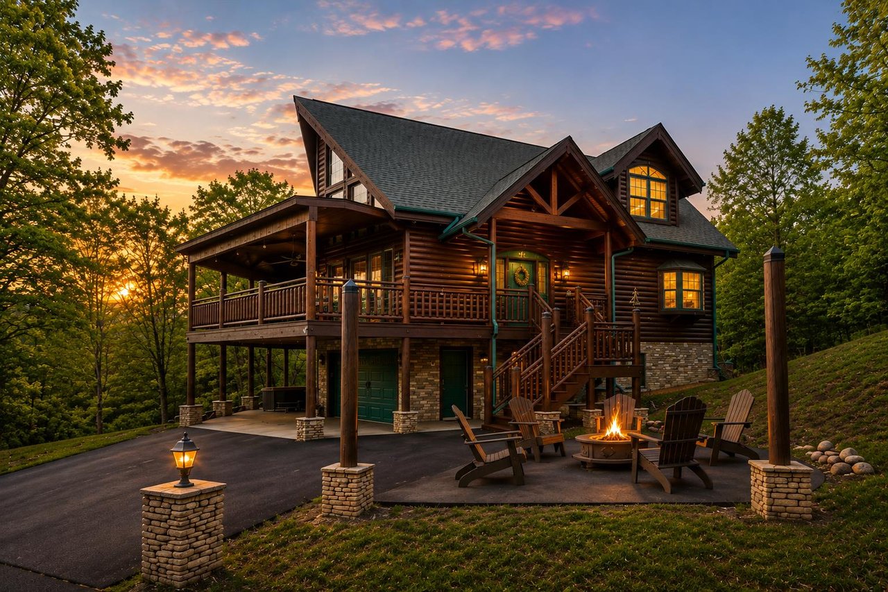 Gather around the firepit and end the evening under the smoky mountain sky