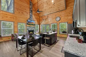 open concept kitchen and living room