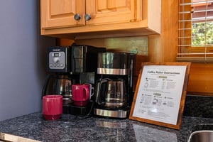 Your mornings begin with a thoughtful coffee setup, complete with a Cuisinart machine and easytofollow instructions—just add your favorite brew and savor the day ahead.