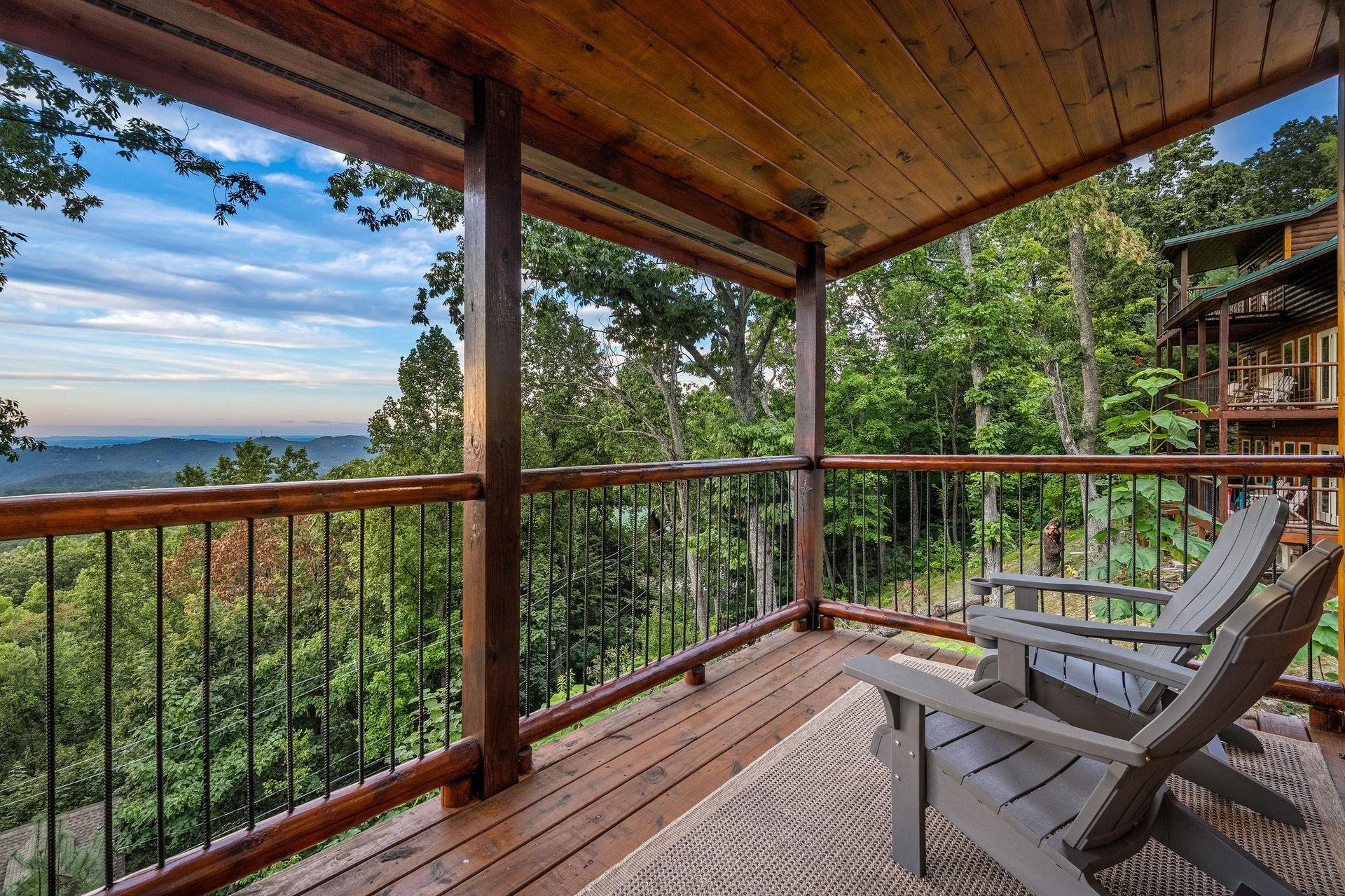 Upper level bedroom balcony views