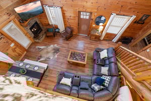 Living room view with sectional couch