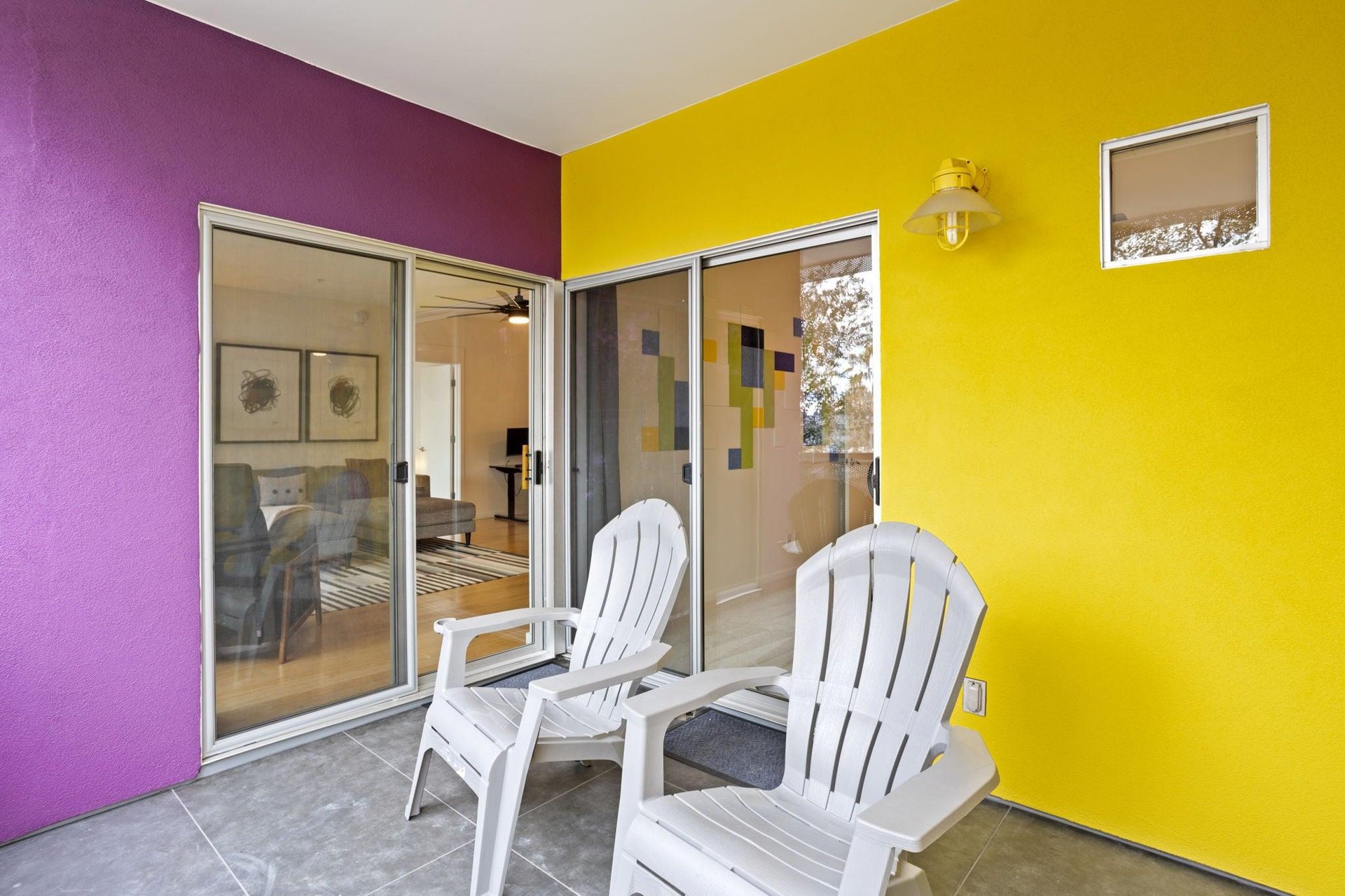 Patio shared by Guest Bedroom 2 and living area.