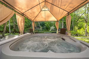 Hot tub under gazebo