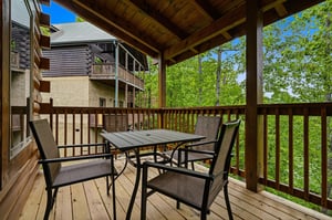 Step onto your private covered deck where breakfast tastes better surrounded by lush treetops and mountain air.