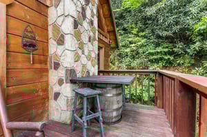 Deck barrel table and chairs