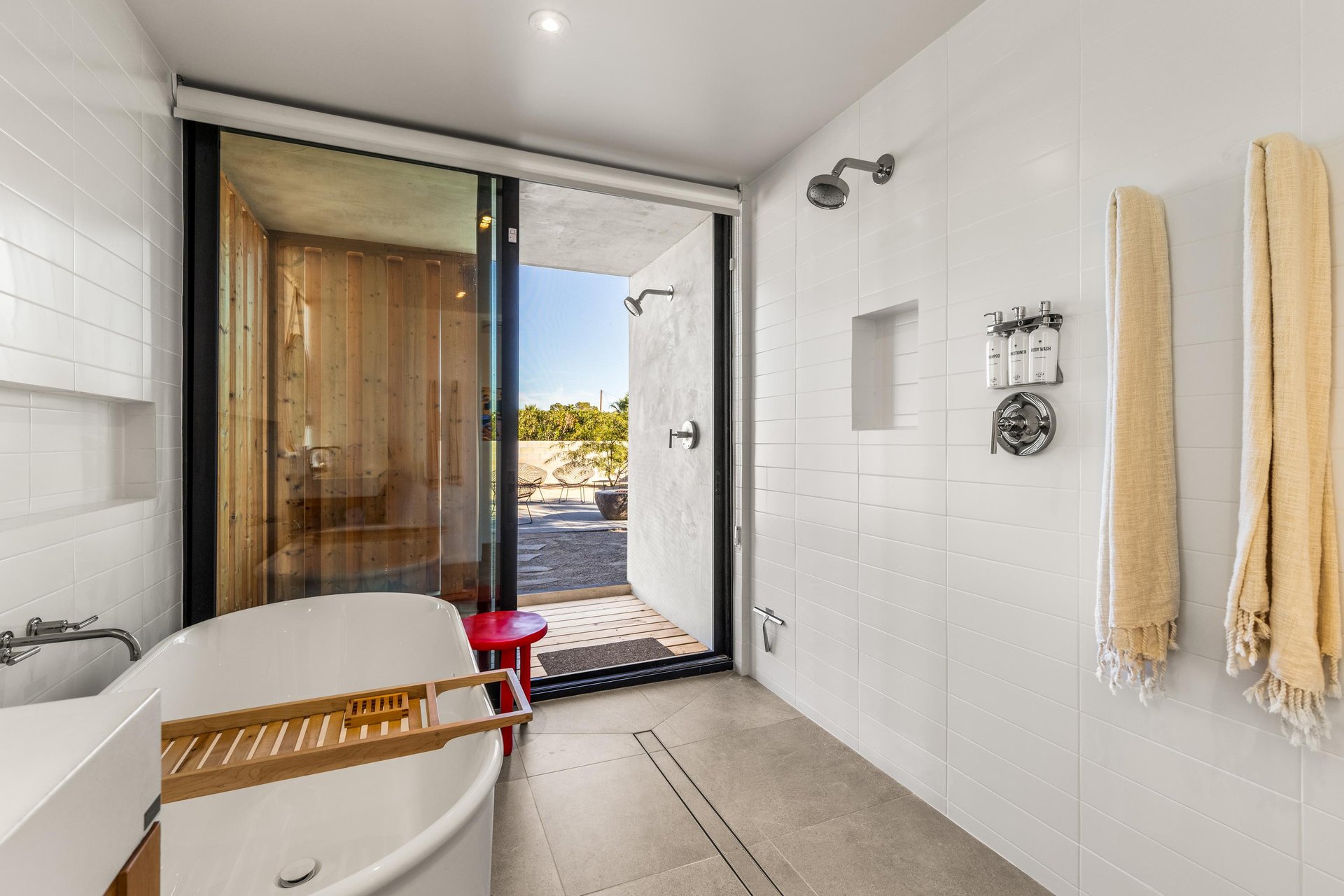 Luxurious secondary villa bathroom with soaking tub