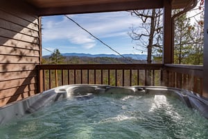 Hot tub at Liams Lookout, a 2 bedroom cabin rental located in Pigeon Forge