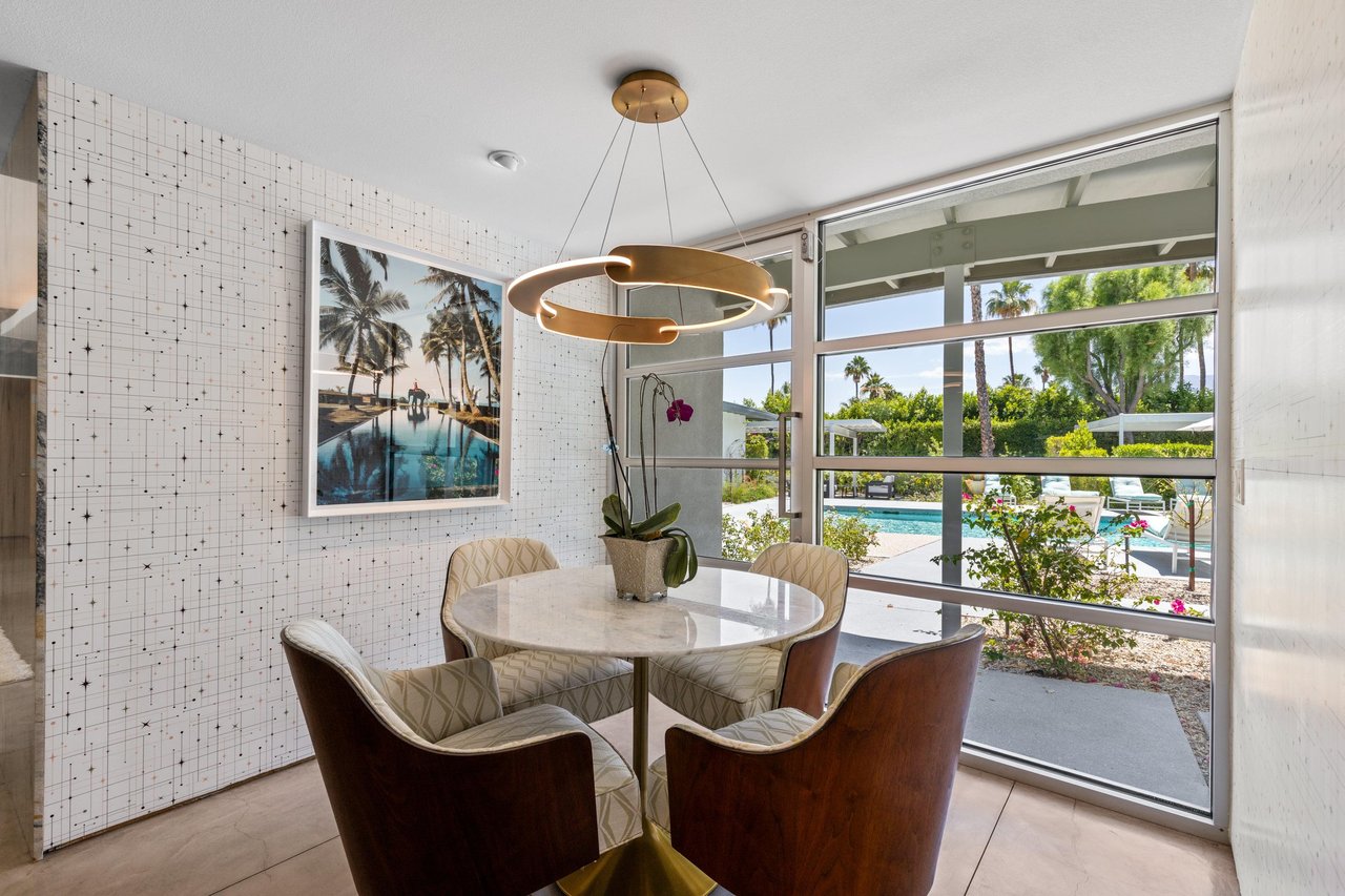 Perfect spot for a morning cup of coffee Direct access to the back patio and poolspa.