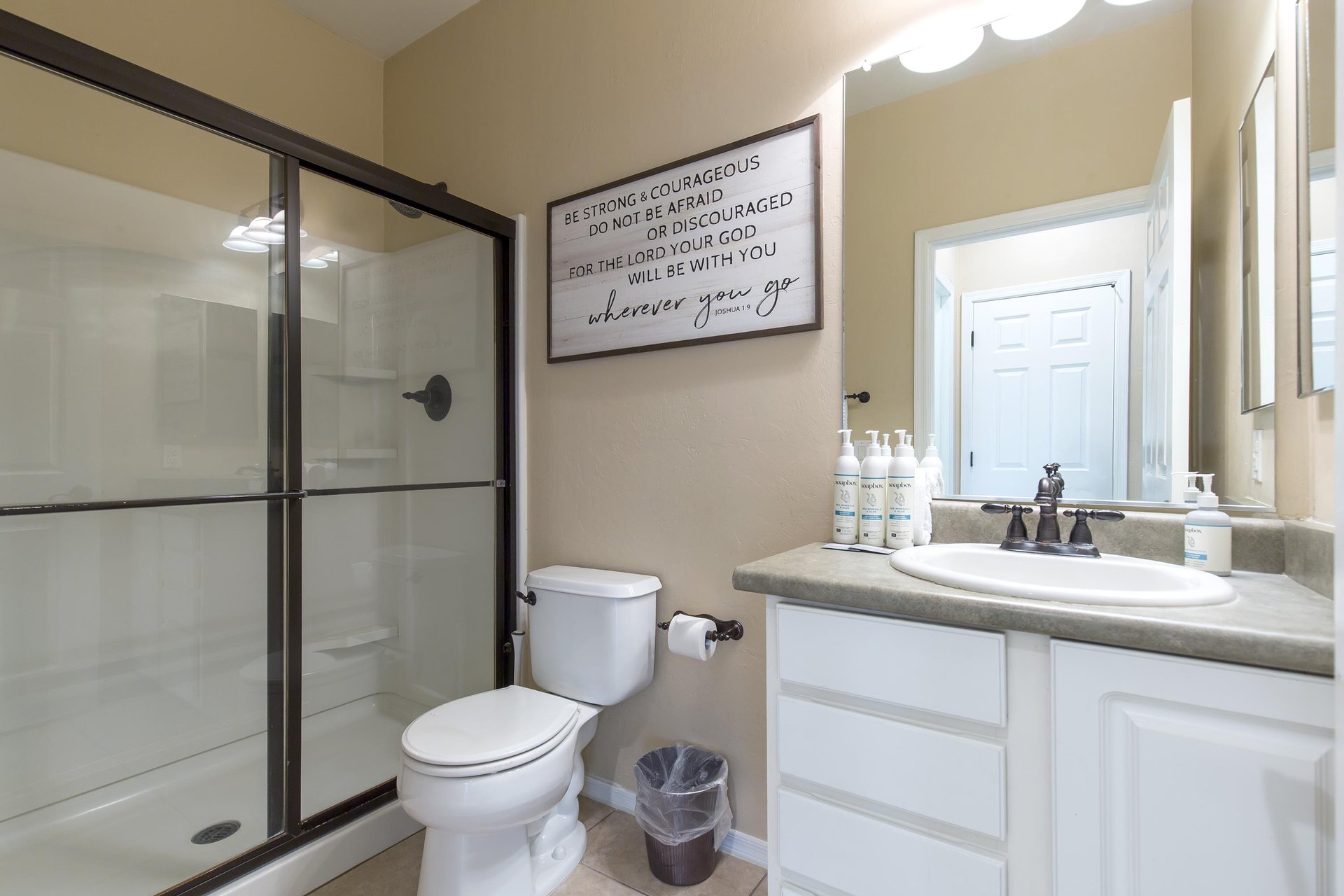 Standalone shower.
