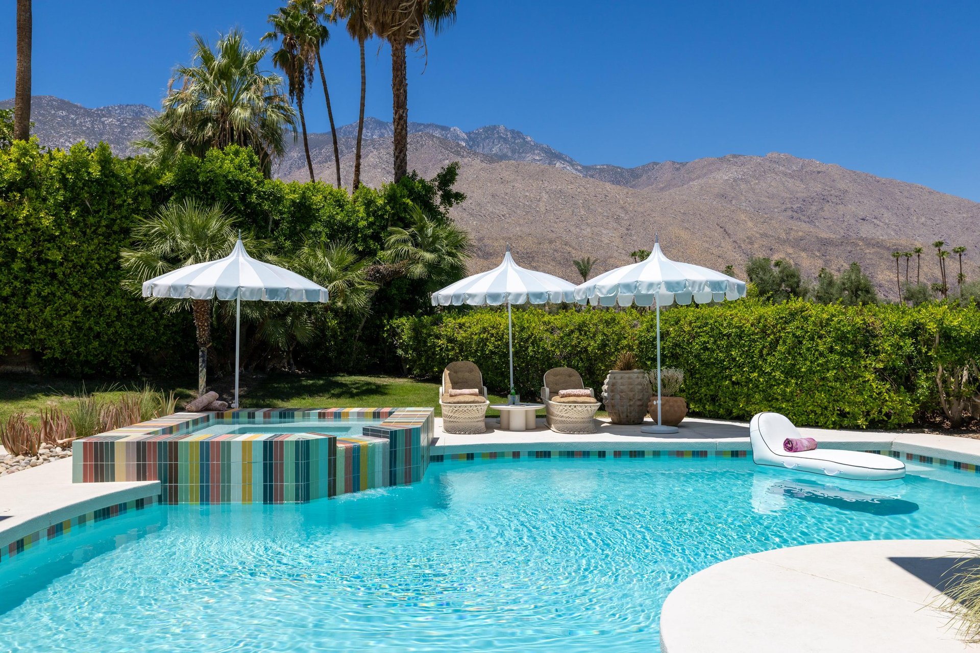 Sun loungers and umbrellas for the perfect pool day.