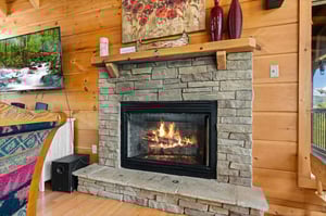 Stone fireplace