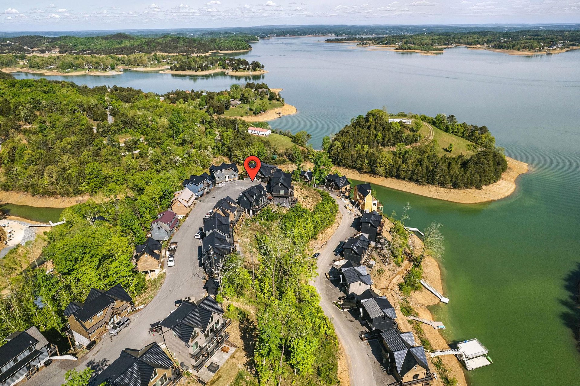 aerial pictures around Lakeview Cabin