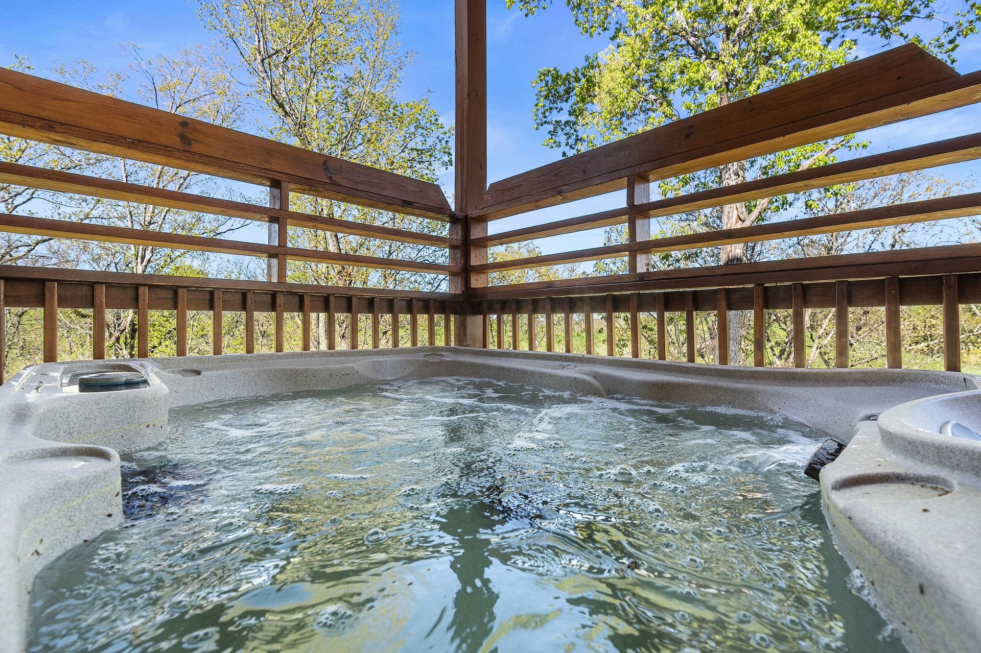 lower level outdoor hot tub