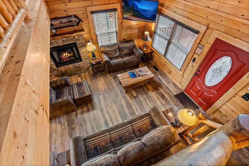 Aerial view of living room