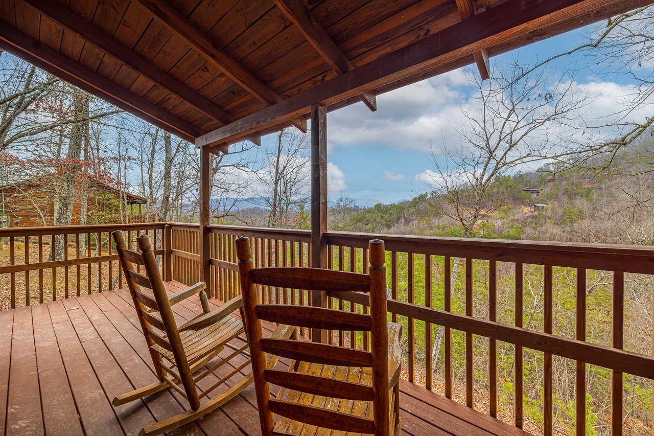 Rocking Chairs on Covered Porch at Mountain Magic