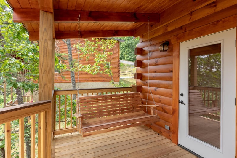 Deck bench swing