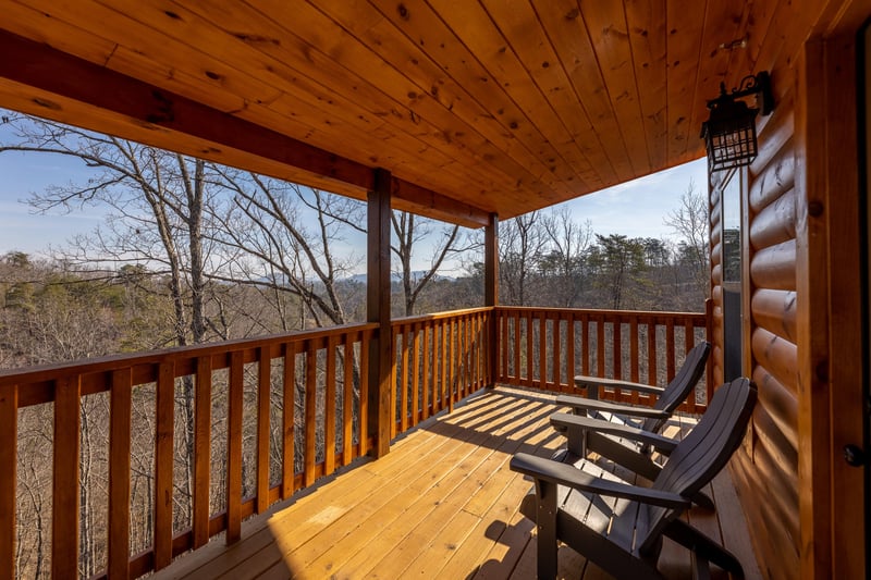 Chairs looking at the mountain view at Everlys Splash, a 4 bedroom cabin rental located in Pigeon Forge