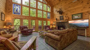Living room with fireplace