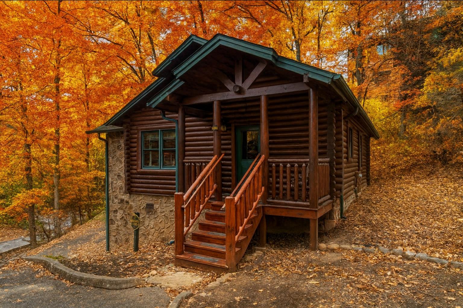 Front of Cabin in Fall