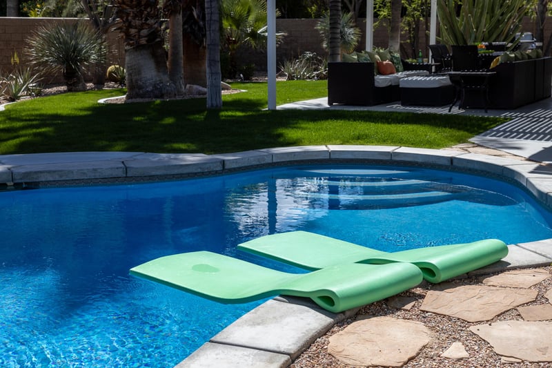 Mint green pool floats