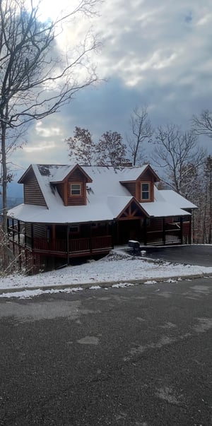 Front of 7 Peaks View in snow