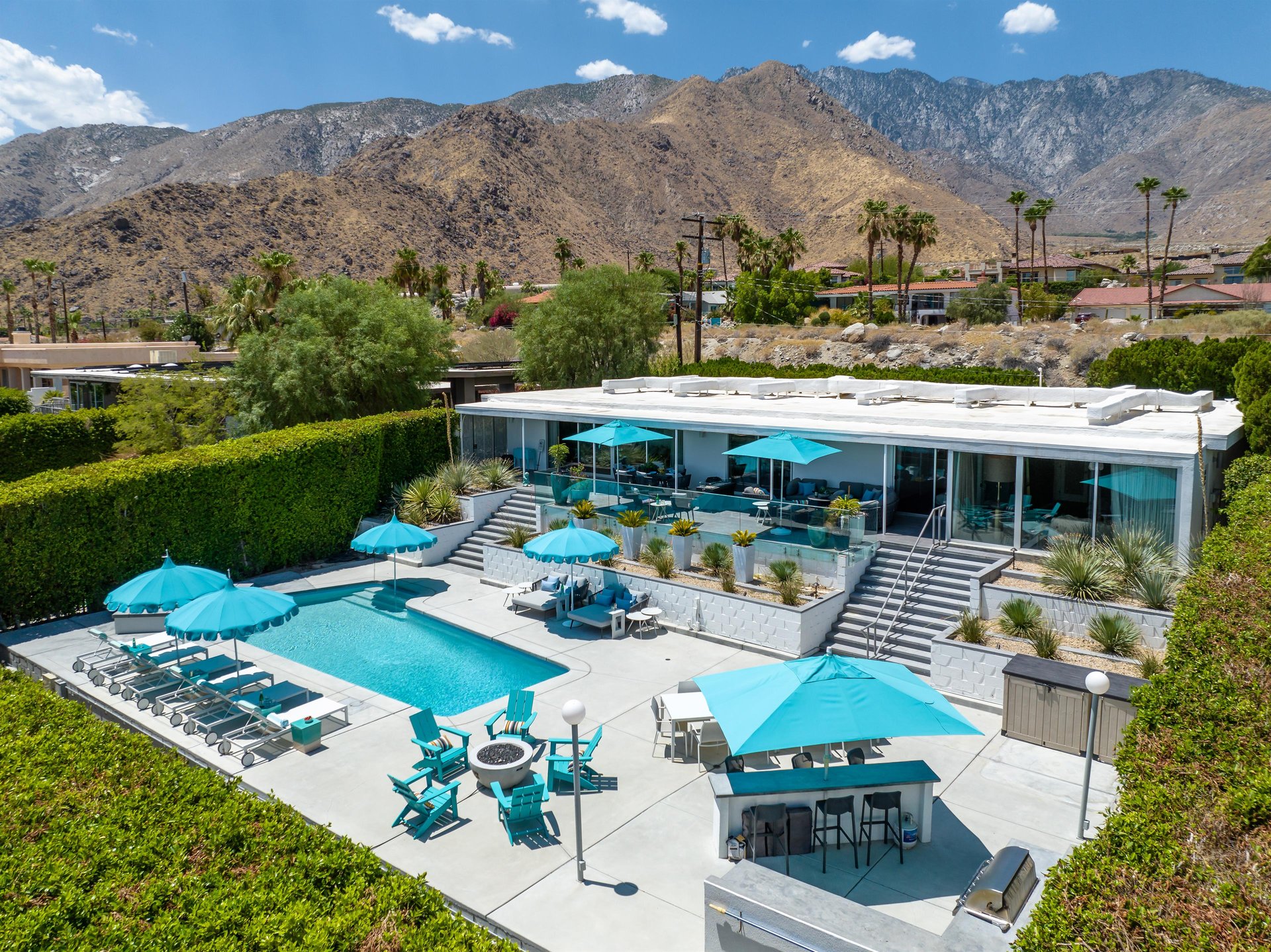 Aerial View Of Property And Mountains