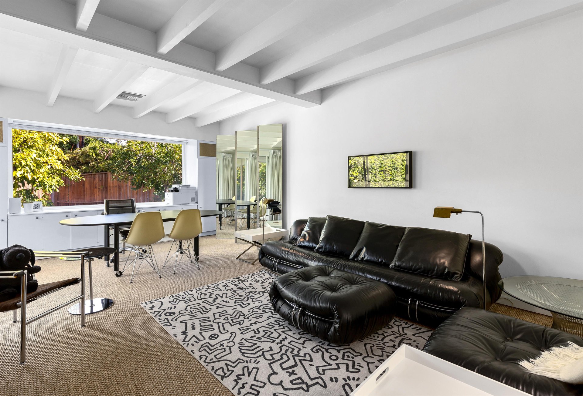 Sit back and relax on the comfortable sofa