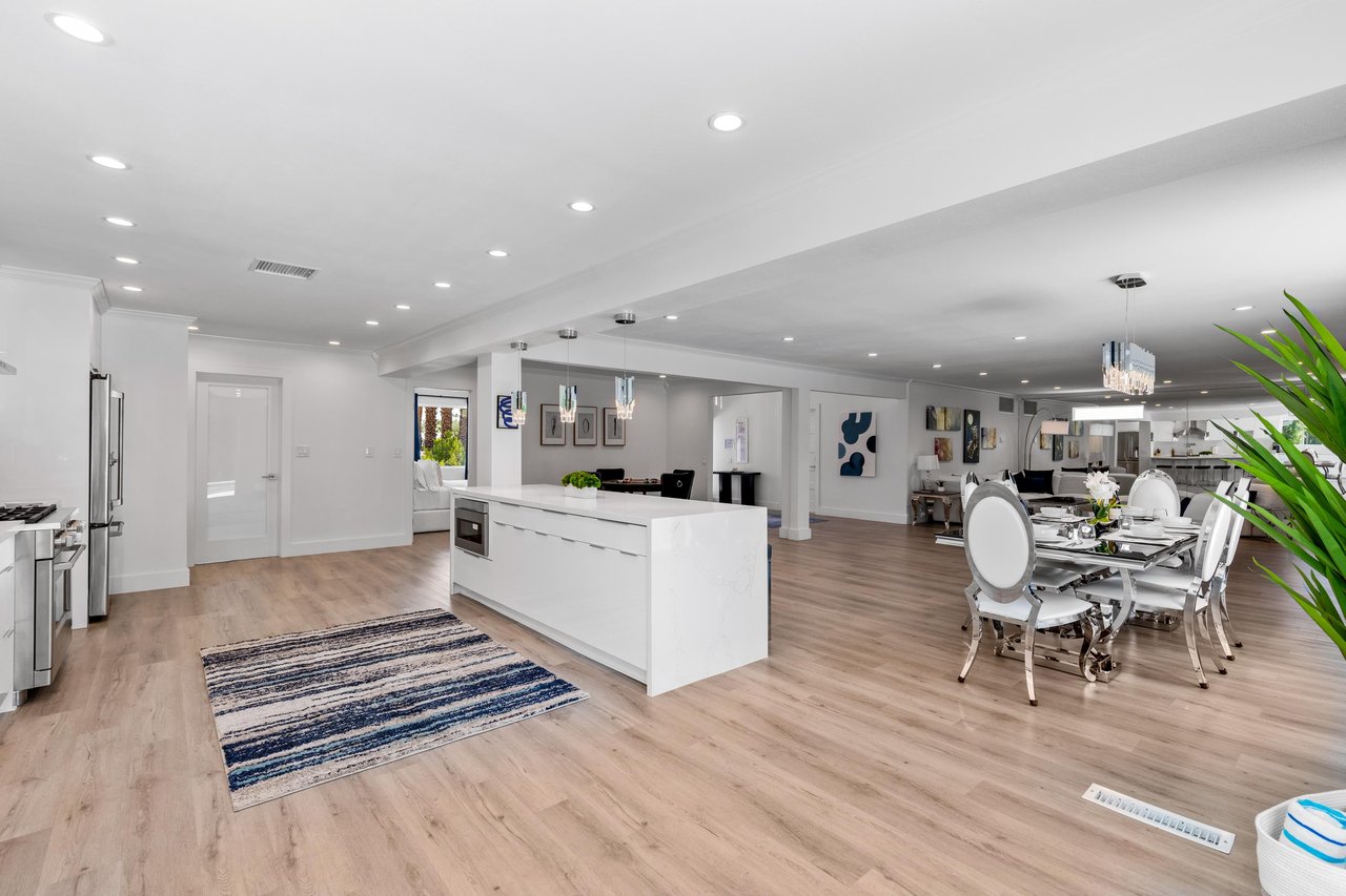 Huge kitchen with flow to dining and living areas