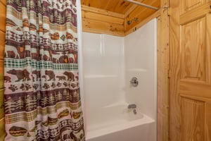 Bathroom with a tub and shower at Bears Dont Bluff, a 3 bedroom cabin rental located in Pigeon Forge