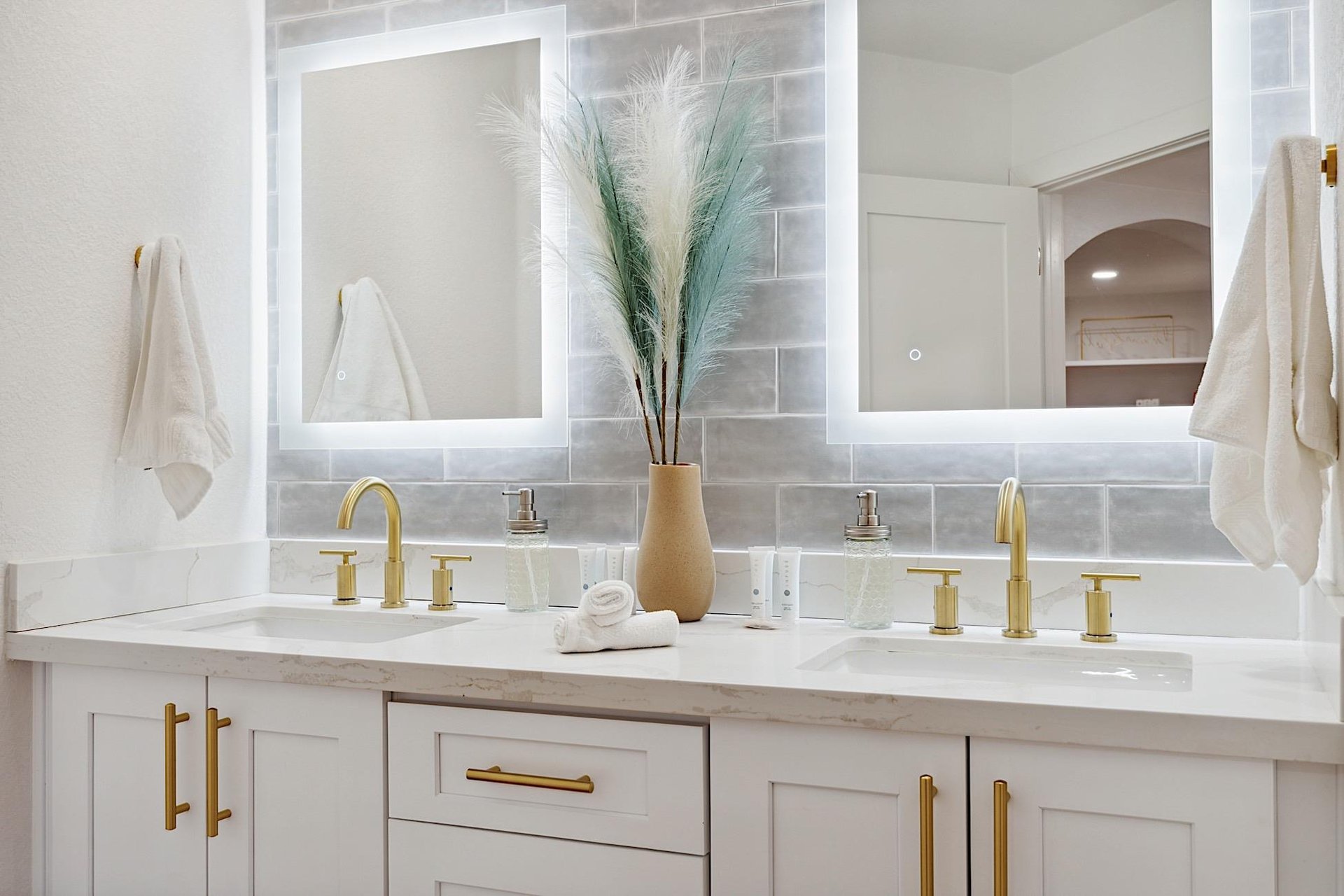 Bathroom has His  Hers Vanity
